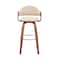 Armen Living Daxton 26" Cream Faux Leather and Walnut Wood Bar Stool LCDXBAWACR26 - alternate 2